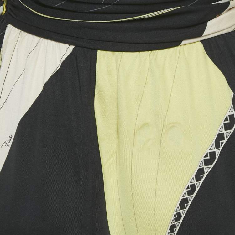 مملوكة مسبقًا Emilio Pucci Multicolor Printed Stretch Silk Top S