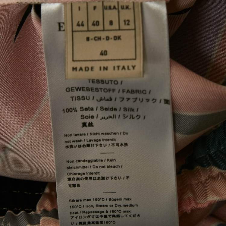 Pre Owned Emilio Pucci Multicolor Print Silk Trousers M