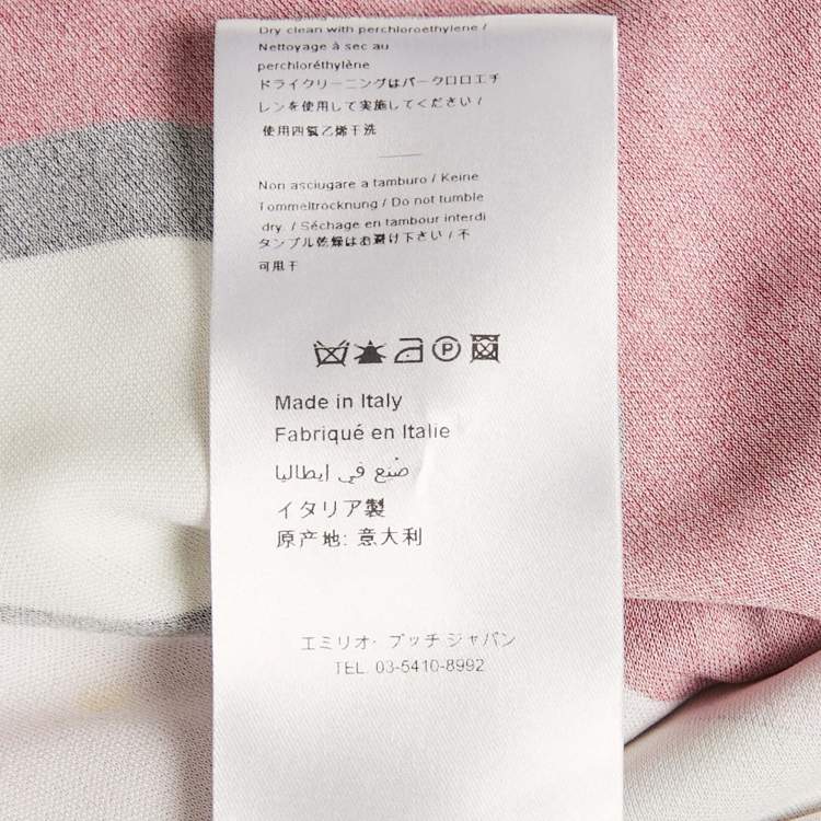 Pre Owned Emilio Pucci  Multicolor Print Jersey High Neck Top S