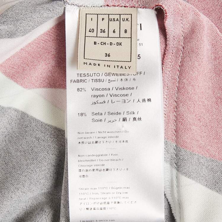 Pre Owned Emilio Pucci  Multicolor Print Jersey High Neck Top S