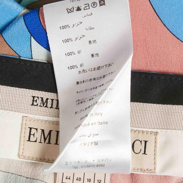Pre Owned Emilio Pucci Multicolor Print Silk Shorts M