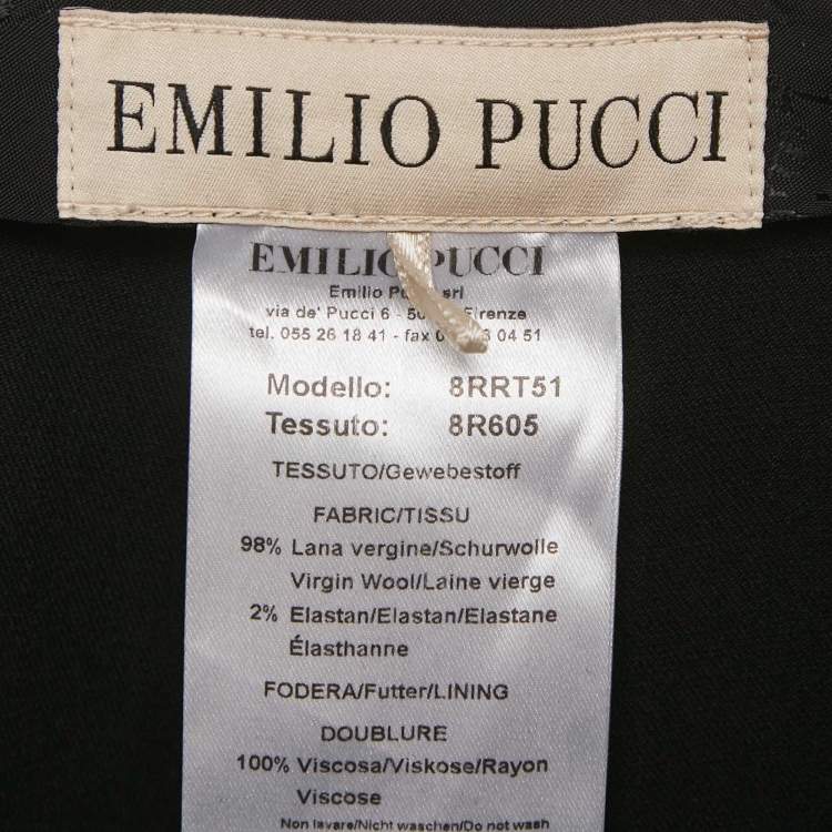 Pre Owned Emilio Pucci Black Wool Formal Trousers S