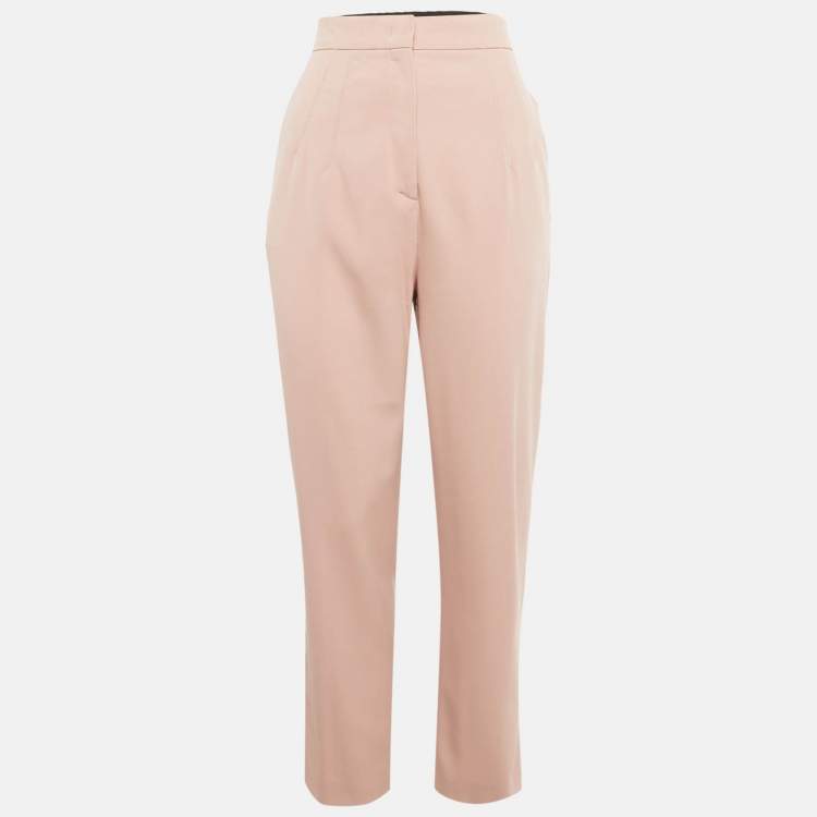 Pre Owned Emilio Pucci Pink Wool Pleated Trousers M