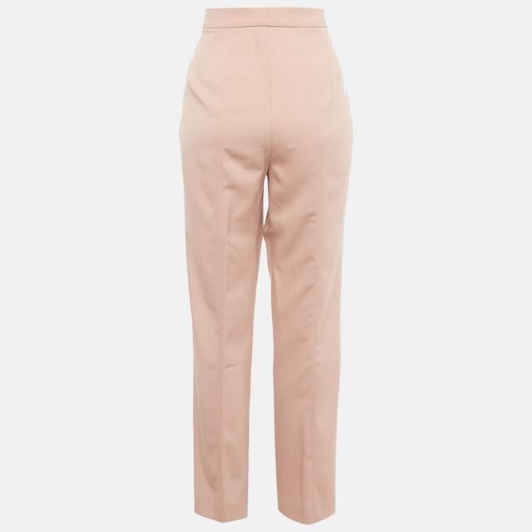 Pre Owned Emilio Pucci Pink Wool Pleated Trousers M