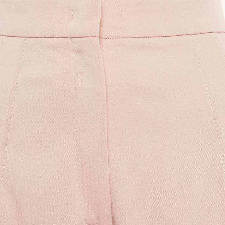 Pre Owned Emilio Pucci Pink Wool Pleated Trousers M