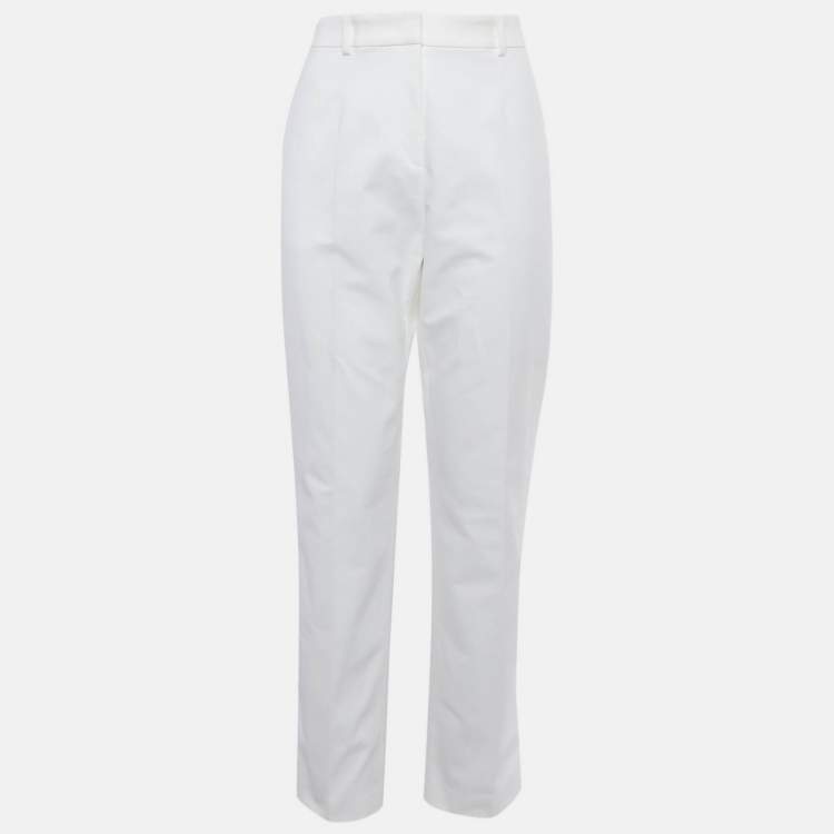 Pre Owned Emilio Pucci White Taffeta Trousers M