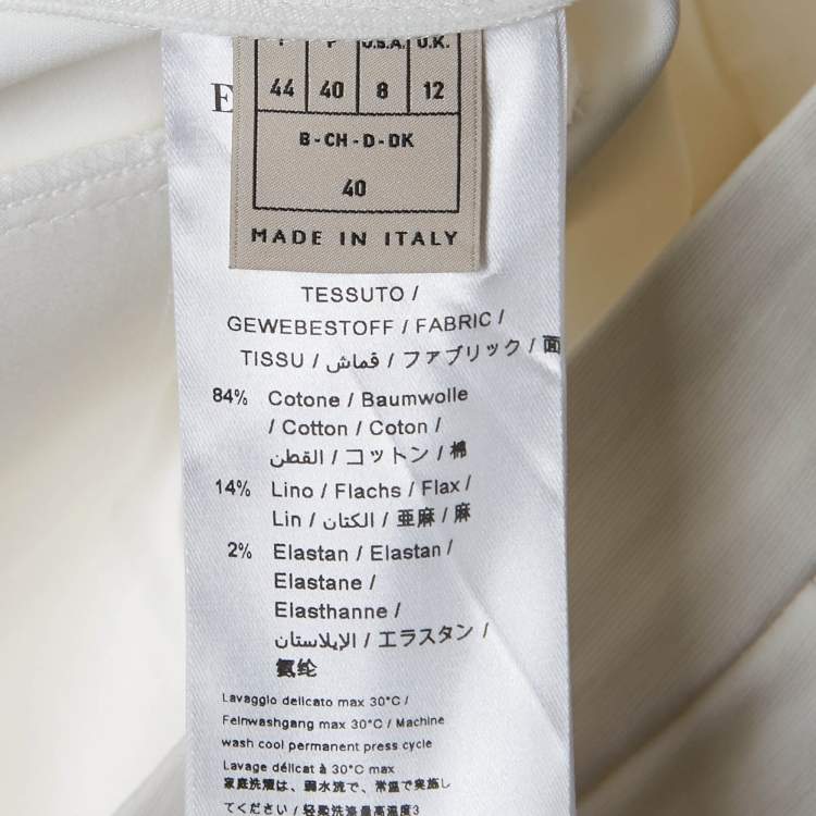 Pre Owned Emilio Pucci White Taffeta Trousers M