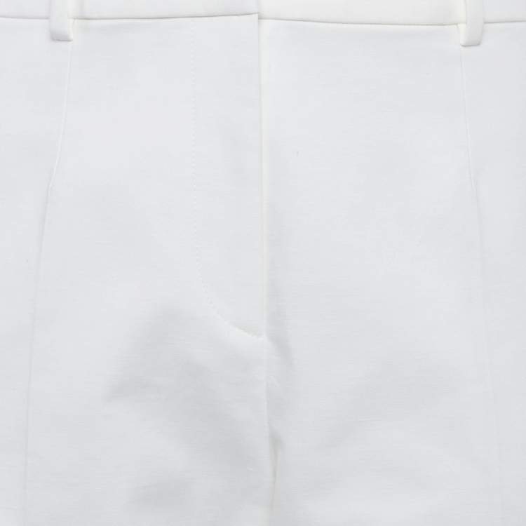 Pre Owned Emilio Pucci White Taffeta Trousers M