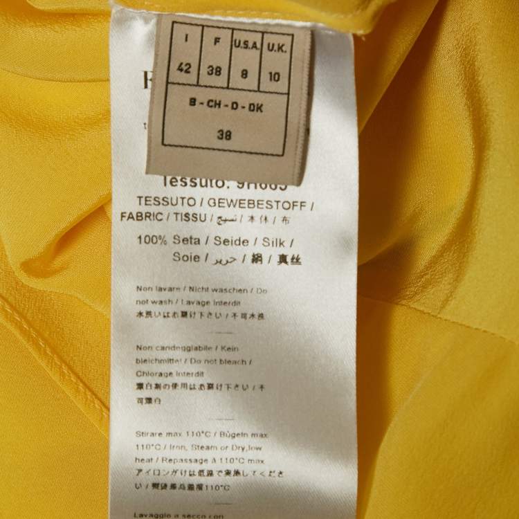 Pre Owned Emilio Pucci Yellow Silk Button Front Shirt M