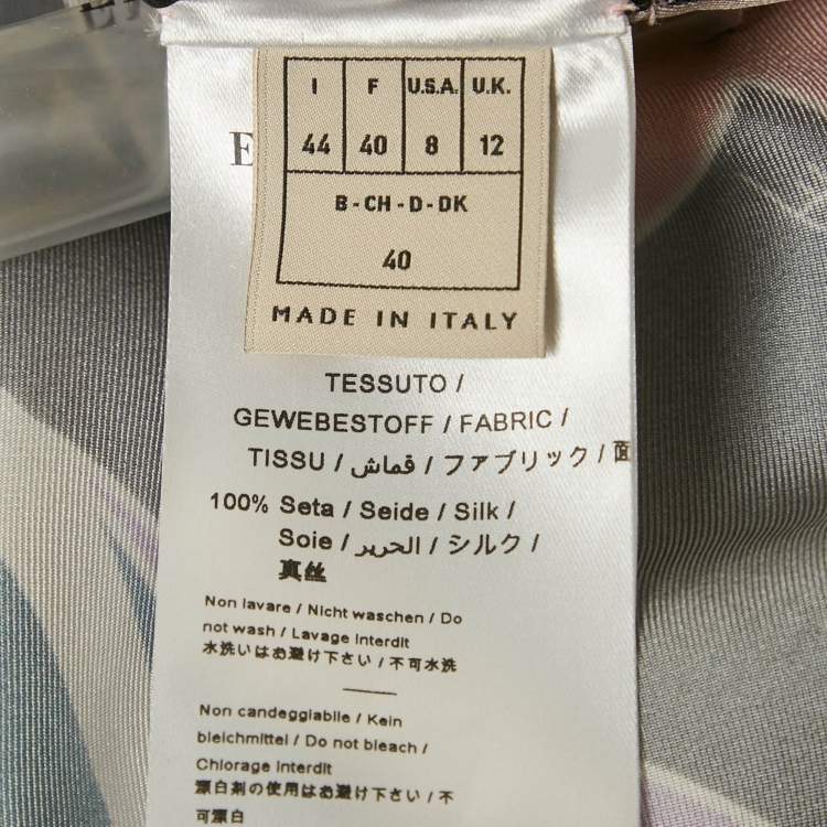 Pre Owned Emilio Pucci Pink Printed Silk Shirt Dress M