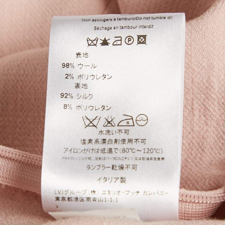 Pre Owned Emilio Pucci Pink Wool Fit & Flare Skirt M