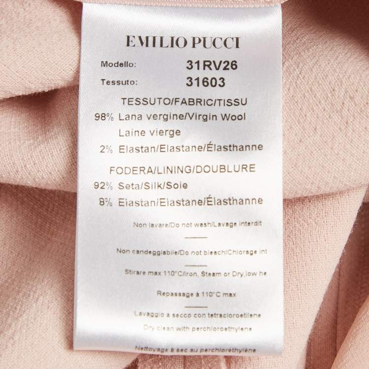Pre Owned Emilio Pucci Pink Wool Fit & Flare Skirt M