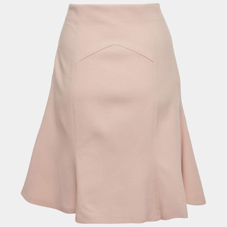 Pre Owned Emilio Pucci Pink Wool Fit & Flare Skirt M