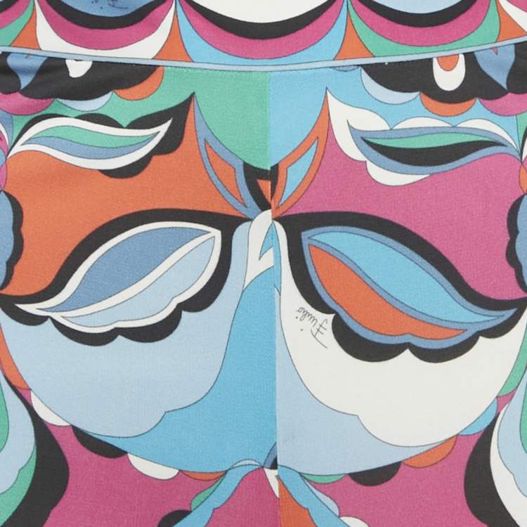 Pre Owned Emilio Pucci Multicolor Printed Jersey Trousers M