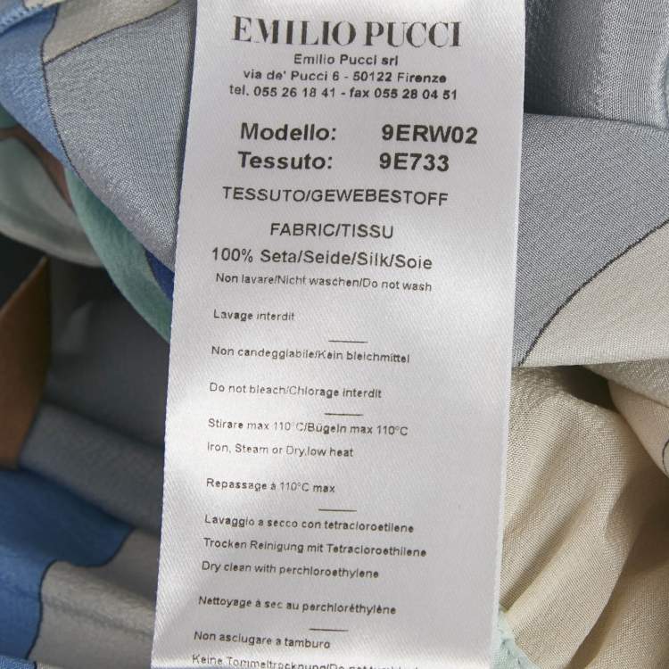 Pre Owned Emilio Pucci Multicolor Printed Silk Sheer Maxi Skirt S 