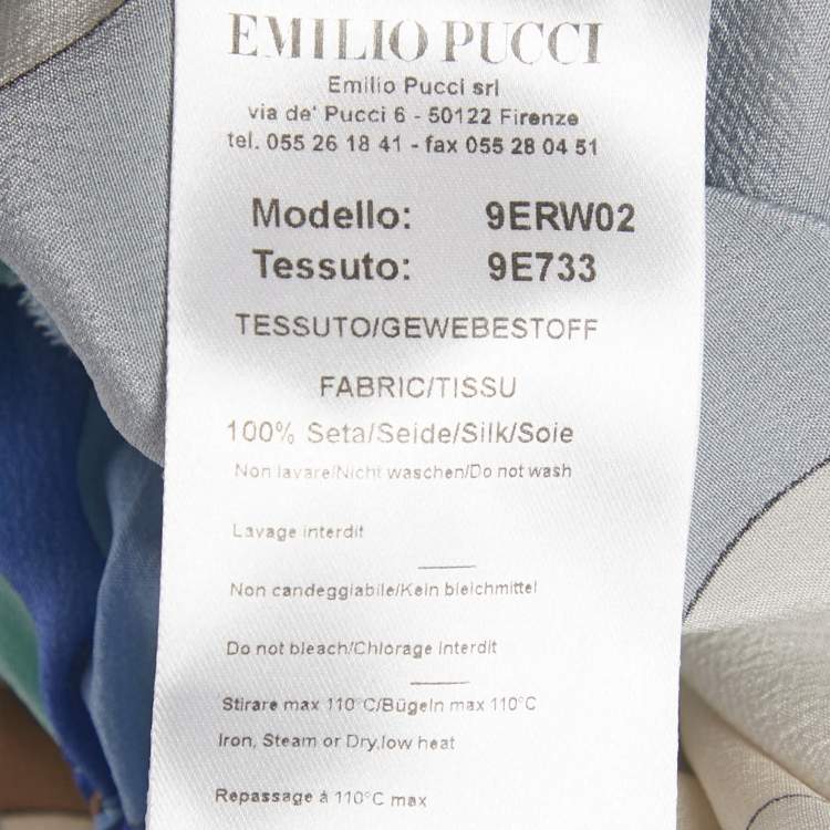 Pre Owned Emilio Pucci Multicolor Printed Silk Sheer Maxi Skirt S 