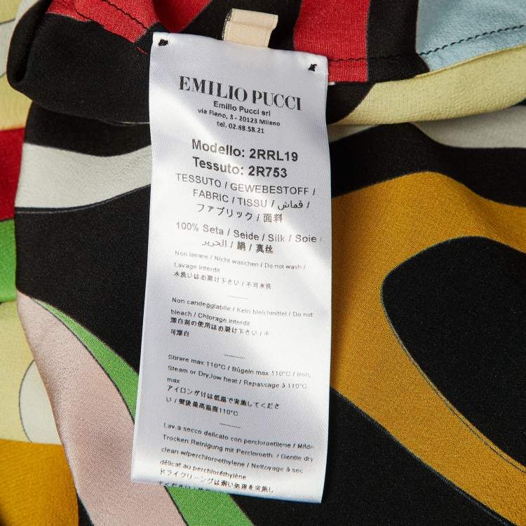 Pre Owned Emilio Pucci Multicolor Printed Silk Fringe Detail Kaftan Dress One Size  