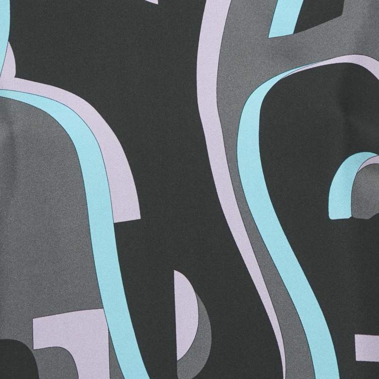 Pre Owned Emilio Pucci Multicolor Patterned Silk Top & Joggers M