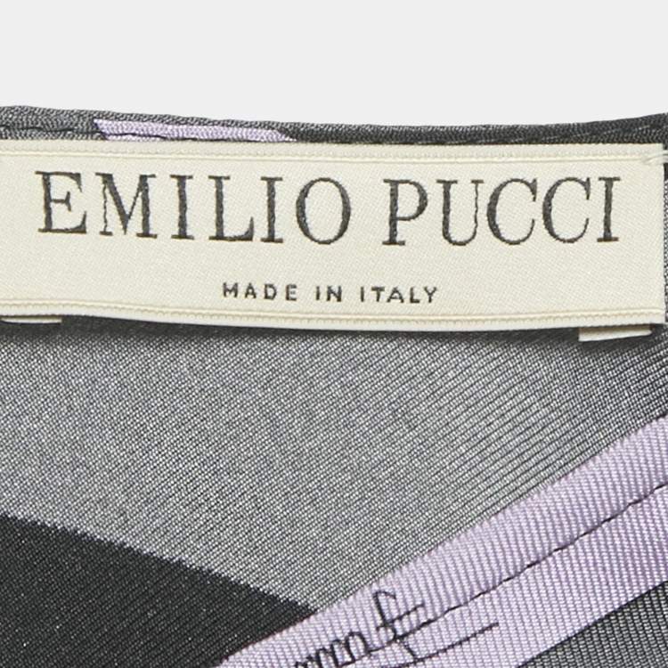 Pre Owned Emilio Pucci Multicolor Patterned Silk Top & Joggers M