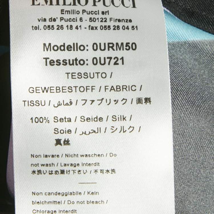 Pre Owned Emilio Pucci Multicolor Patterned Silk Top & Joggers M