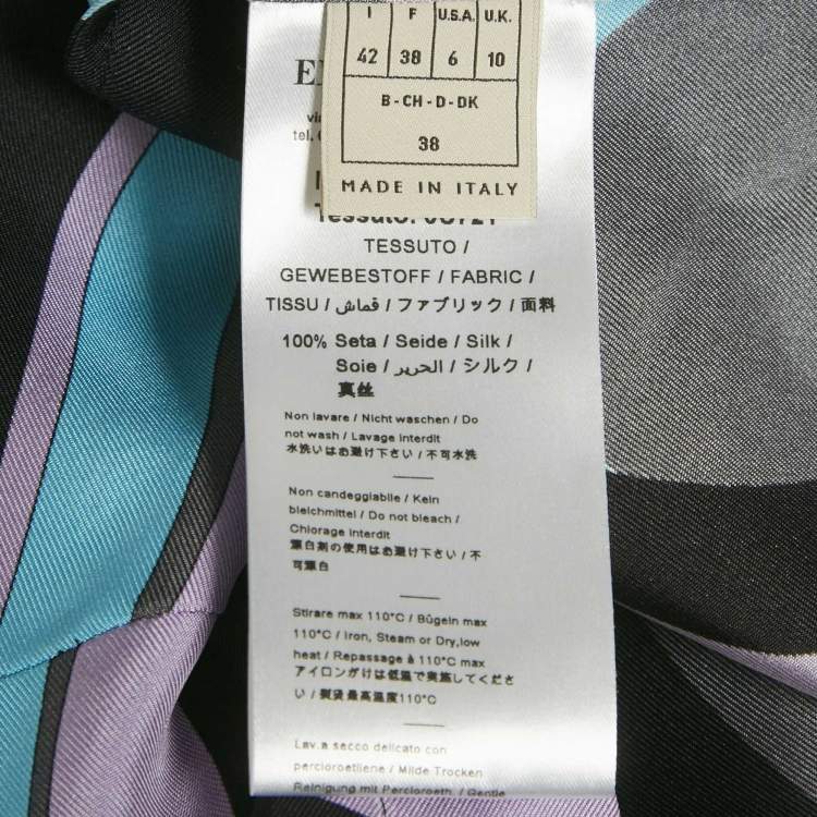 Pre Owned Emilio Pucci Multicolor Patterned Silk Top & Joggers M