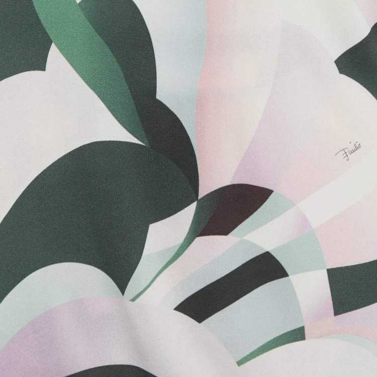 Pre Owned Emilio Pucci Multicolor Patterned Silk Knit Top & Pants M