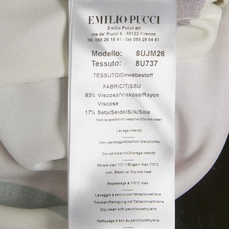 Pre Owned Emilio Pucci Multicolor Patterned Silk Knit Top & Pants M