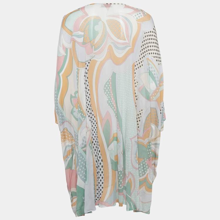 مملوكة مسبقًا Emilio Pucci Multicolor Printed Jersey Oversized Mini Dress S
