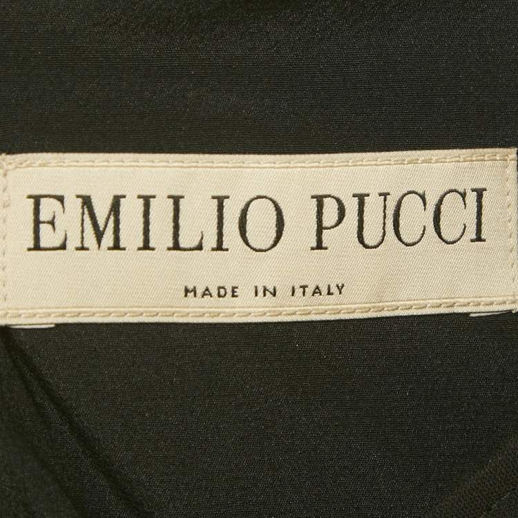 Pre Owned Emilio Pucci Black Crepe Ribbon Details Mini Dress M