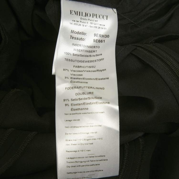 Pre Owned Emilio Pucci Black Crepe Ribbon Details Mini Dress M