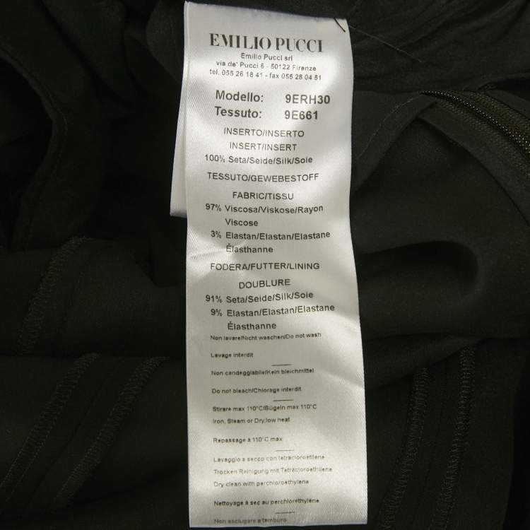 Pre Owned Emilio Pucci Black Crepe Ribbon Details Mini Dress M