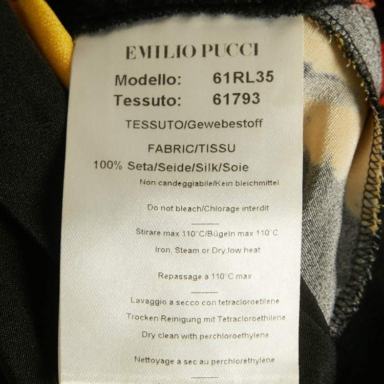 Pre Owned Emilio Pucci Multicolour Brush Print Silk Mini Dress S