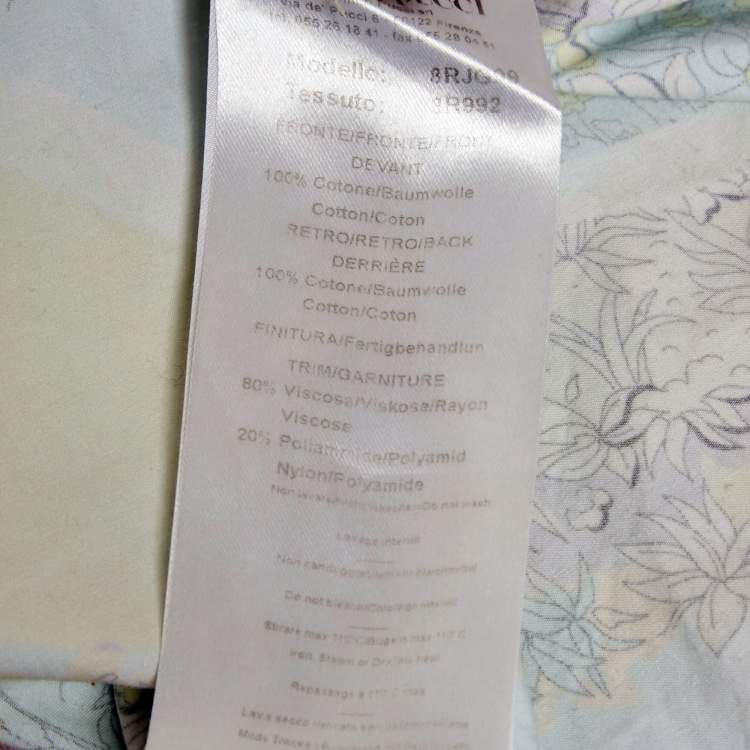 Pre Owned Emilio Pucci Multicolor Floral Print Cotton Flounce Mini Dress S