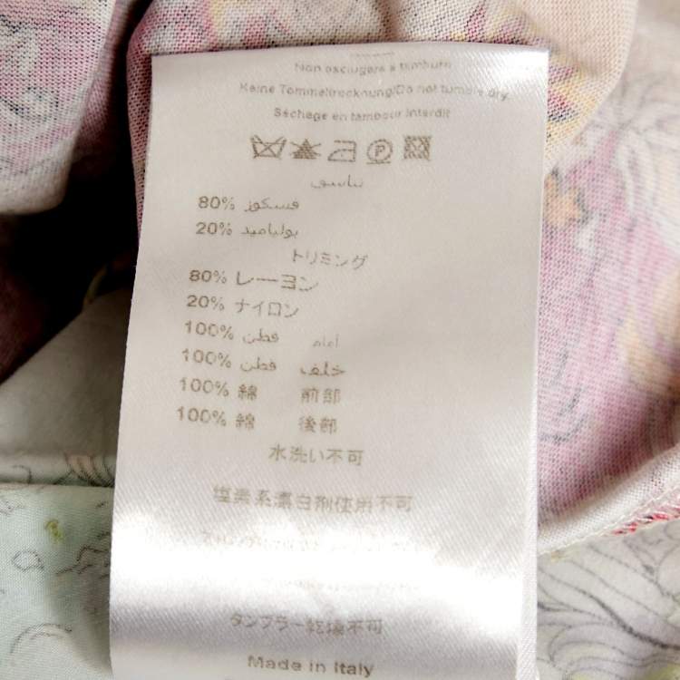 Pre Owned Emilio Pucci Multicolor Floral Print Cotton Flounce Mini Dress S