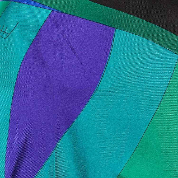 Pre Owned Emilio Pucci Multicolor Printed Silk Midi Skirt M