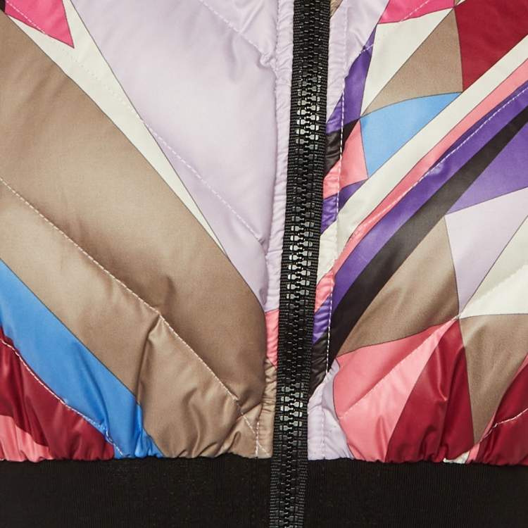 Pre Owned Emilio Pucci Multicolor Printed Puffer Down Jacket S
