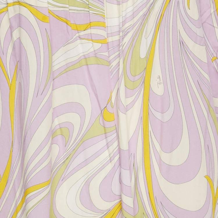 Pre Owned Emilio Pucci Purple Swirling Print Jumpsuit L
