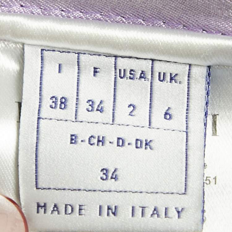 Pre Owned Emilio Pucci Black/Purple Lupa Print Silk Trousers S