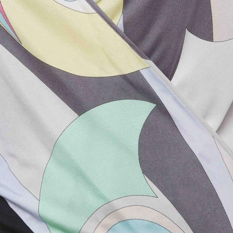 Pre Owned Emilio Pucci Multicolour Abstract Pattern Stretch Long-Sleeved Top M