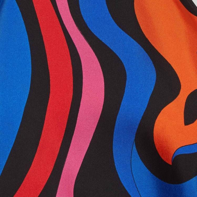 مملوكة مسبقًا Pucci Multicolor Printed Silk Halterneck Scarf Top (U)