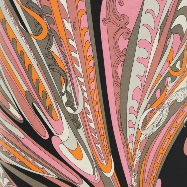 مملوكة مسبقًا Emilio Pucci Multicolor Printed Silk Midi Skirt M