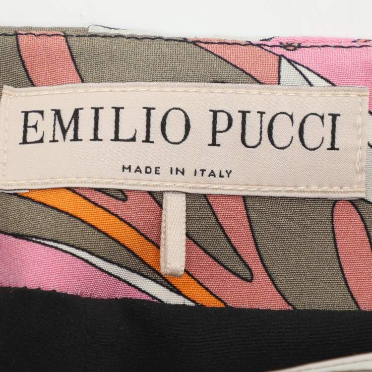 مملوكة مسبقًا Emilio Pucci Multicolor Printed Silk Midi Skirt M