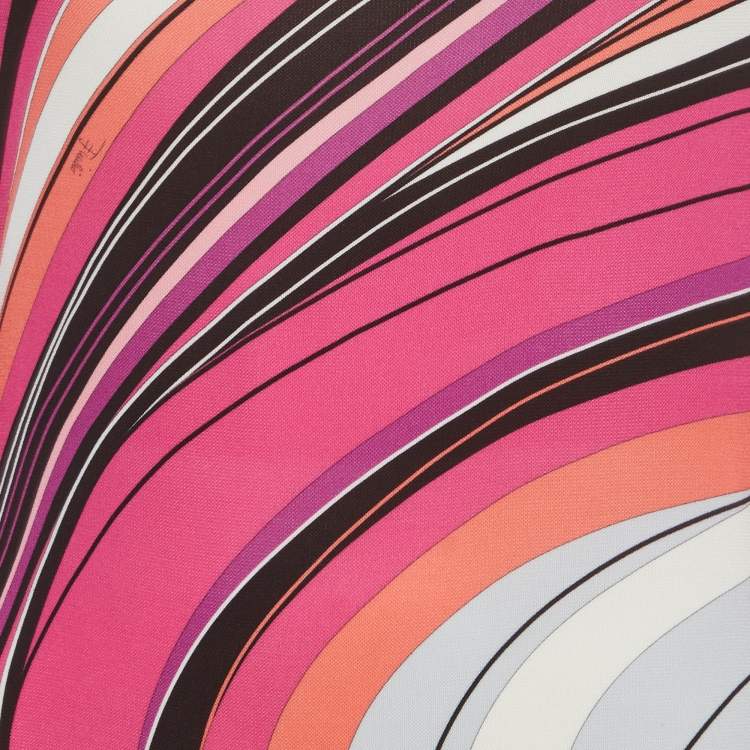 Pre Owned Emilio Pucci Multicolour Psychedelic Print Jersey Midi Dress S