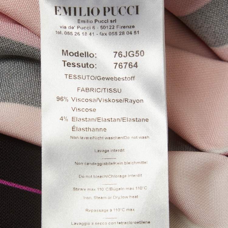 Pre Owned Emilio Pucci Multicolour Psychedelic Print Jersey Midi Dress S