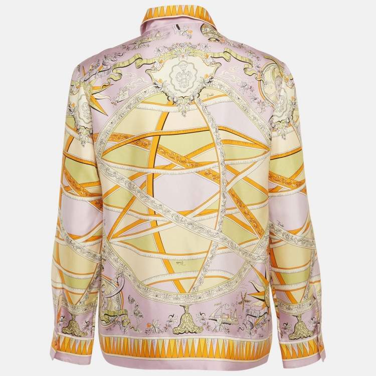 Pre Owned Emilio Pucci Multicolor Printed Silk Button Front Shirt S