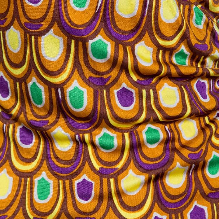 Pre Owned Emilio Pucci Multicolor Printed Silk Jersey Long Sleeve Dress S