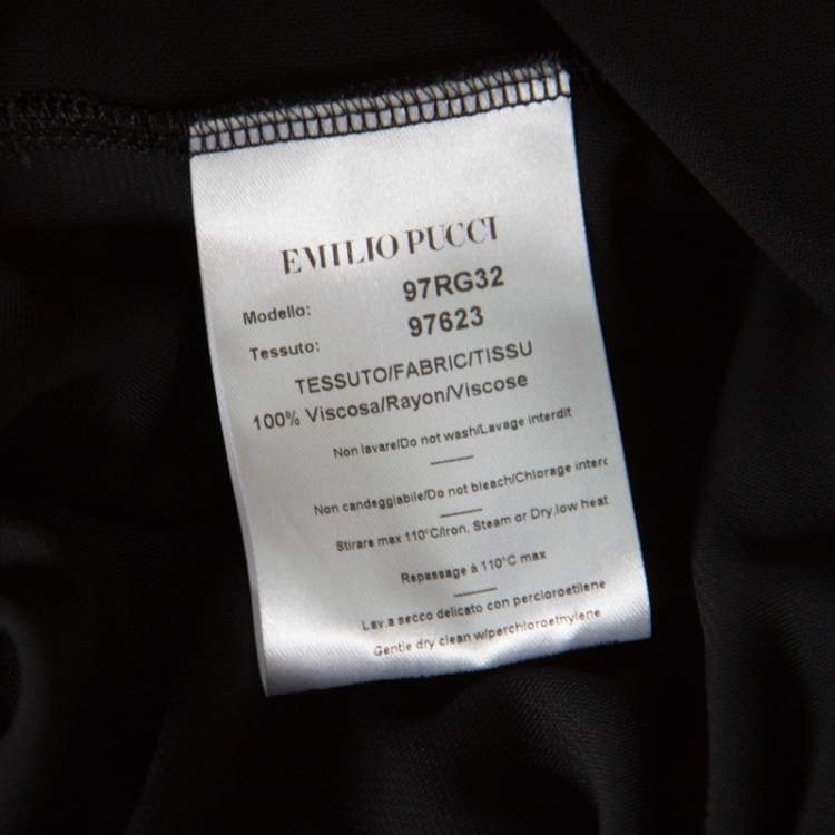 Pre Owned Emilio Pucci Black Knit Crystal Embellished Backless Sheath Dress S