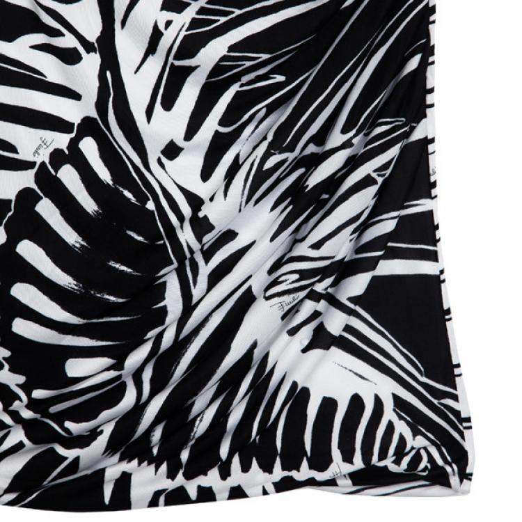 Pre Owned Emilio Pucci Bianco Nero Stretch Top S