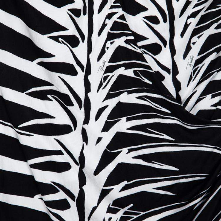 Pre Owned Emilio Pucci Bianco Nero Stretch Top S