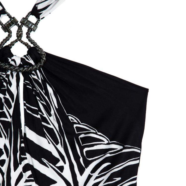 Pre Owned Emilio Pucci Bianco Nero Stretch Top S